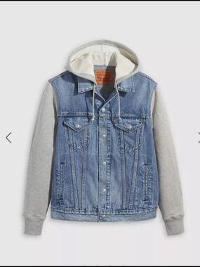 Levi's Blue Denim Jacket with Grey Hoodie